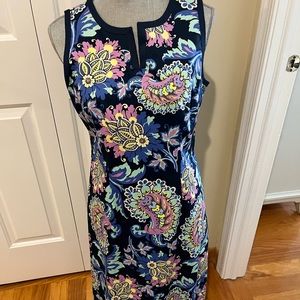 Talbots colorful print sleeveless Spring dress